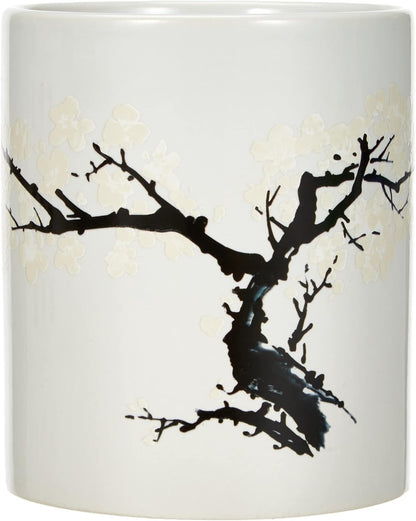 KIKKERLAND Cherry Blossom Morph Mug, Porcelain, White, 1 Count (Pack of 1