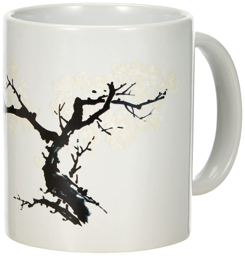 KIKKERLAND Cherry Blossom Morph Mug, Porcelain, White, 1 Count (Pack of 1