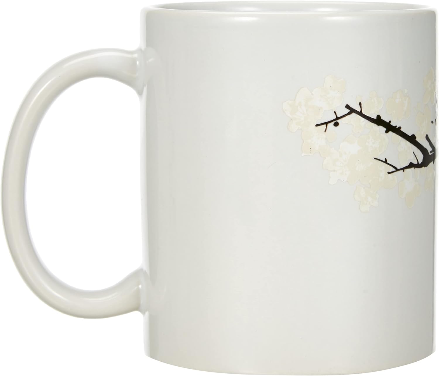 KIKKERLAND Cherry Blossom Morph Mug, Porcelain, White, 1 Count (Pack of 1