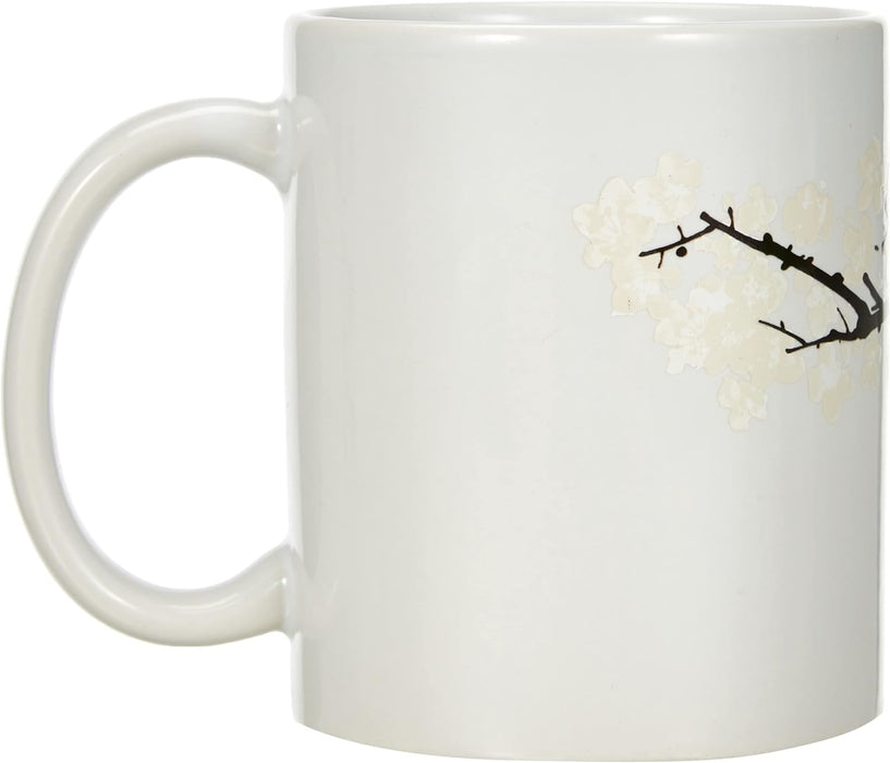 KIKKERLAND Cherry Blossom Morph Mug, Porcelain, White, 1 Count (Pack of 1