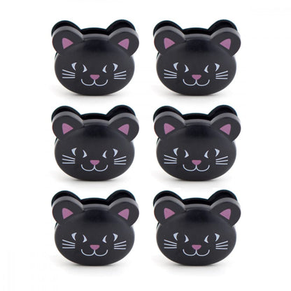 Kikkerland Cat Bag Clips, Set of 6