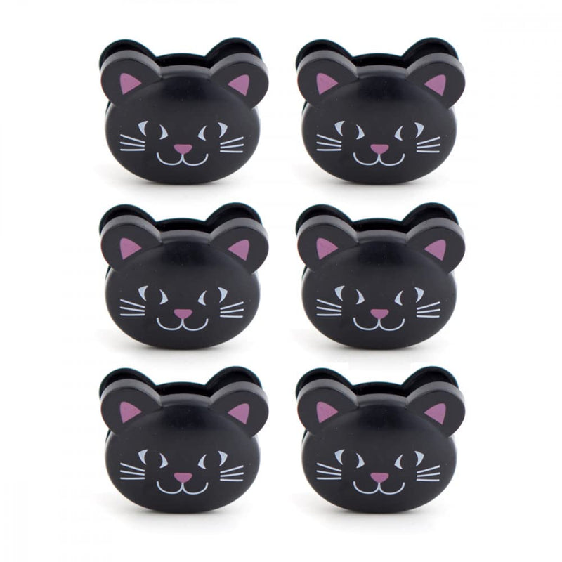 Kikkerland Cat Bag Clips, Set of 6