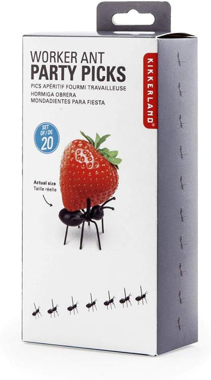 Kikkerland CU125 Worker And Party Picks Piekser 20er Pack, Schwarz