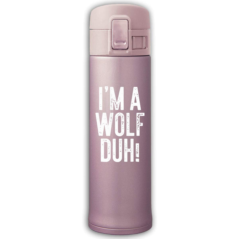 I'm A Wolf Duh Stainless Steel Insulation Cup Spring Lid Vacuum Cup 500ml/17oz