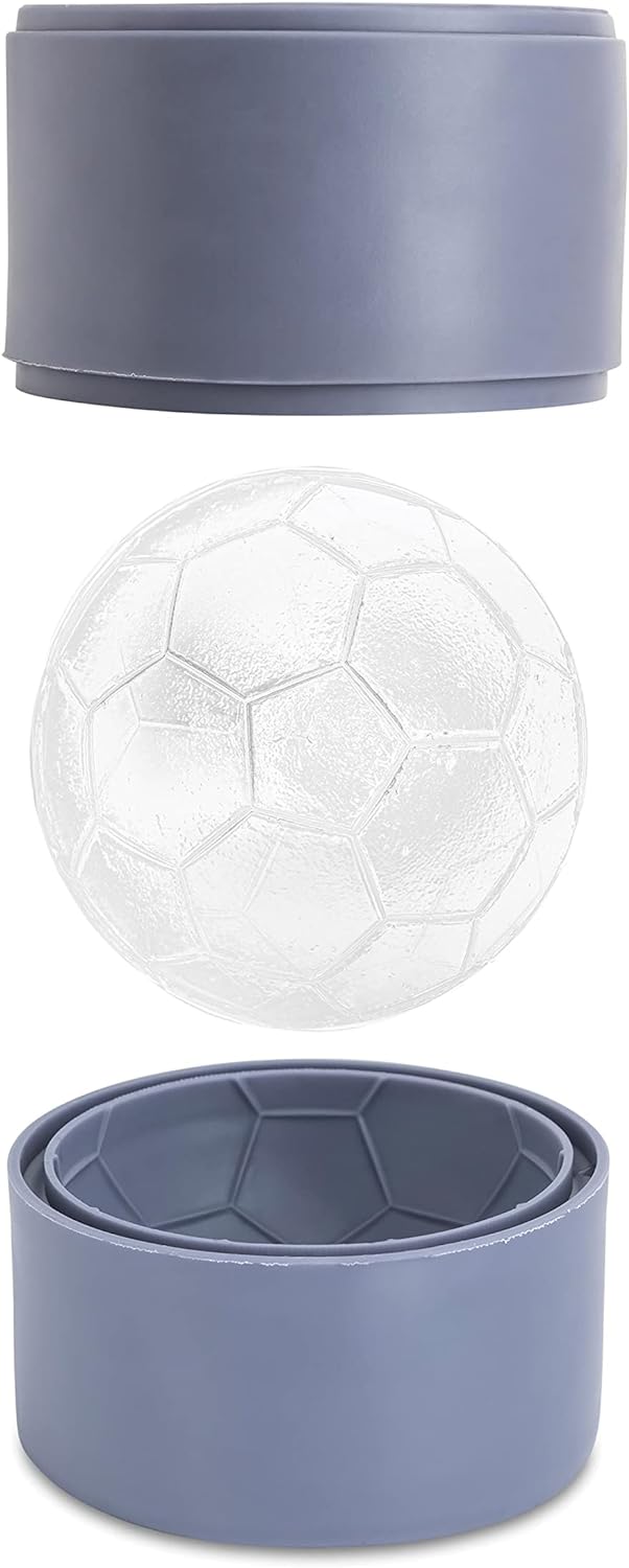 Kikkerland Set of 2 CU343 Football Ice Cube Moulds, Grey, 0612615112698