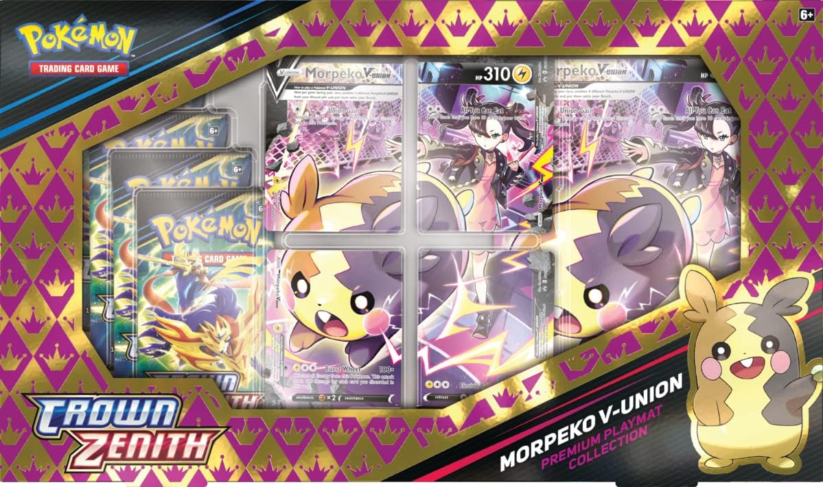 Pokémon TCG: Crown Zenith Premium Playmat Collection - Morpeko V-UNION (4 Promo Cards, 1 Oversize Card & 5 Booster Packs)