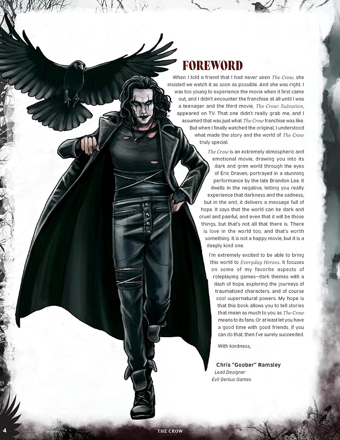Cinematic Adventure: The Crow-Expansion RPG Book,for Use with The Everyday Heroes Core Rulebook,d20,5e Compatible,100+ Page Softcover Book,Officially Licensed RPG,Evil Genius Games
