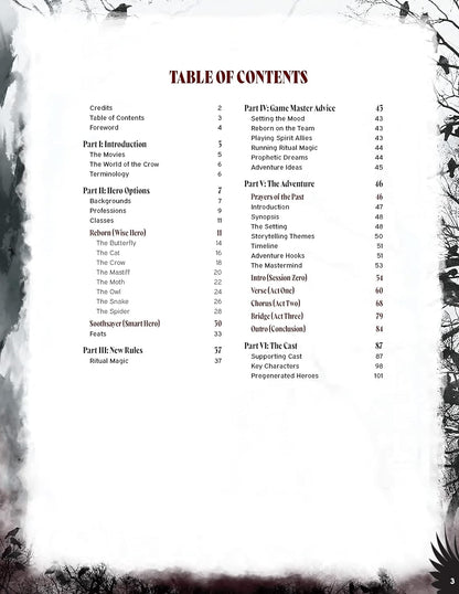 Cinematic Adventure: The Crow-Expansion RPG Book,for Use with The Everyday Heroes Core Rulebook,d20,5e Compatible,100+ Page Softcover Book,Officially Licensed RPG,Evil Genius Games