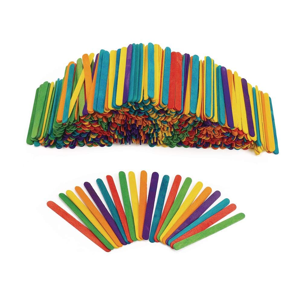 Colorations 1000CS Colored Wood Craft Sticks (Pack of 1000