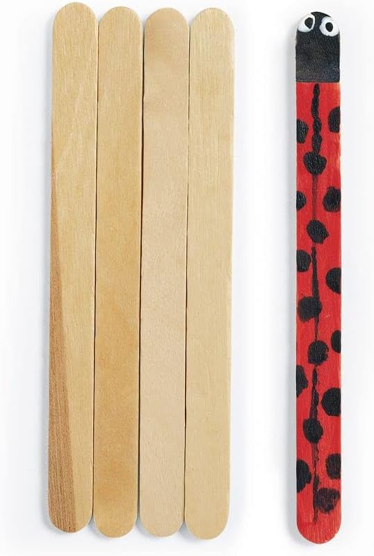 Colorations Regular Natural Wood Craft Sticks, Popsicle Sticks, 1000 Pieces, All Natural, 4 inches x 3/8 inch, Arts & Crafts, STEM, STEAM, Bulk Pack