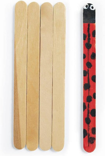 Colorations Regular Natural Wood Craft Sticks, Popsicle Sticks, 1000 Pieces, All Natural, 4 inches x 3/8 inch, Arts & Crafts, STEM, STEAM, Bulk Pack