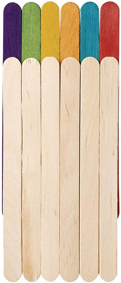 Colorations Regular Natural Wood Craft Sticks, Popsicle Sticks, 1000 Pieces, All Natural, 4 inches x 3/8 inch, Arts & Crafts, STEM, STEAM, Bulk Pack