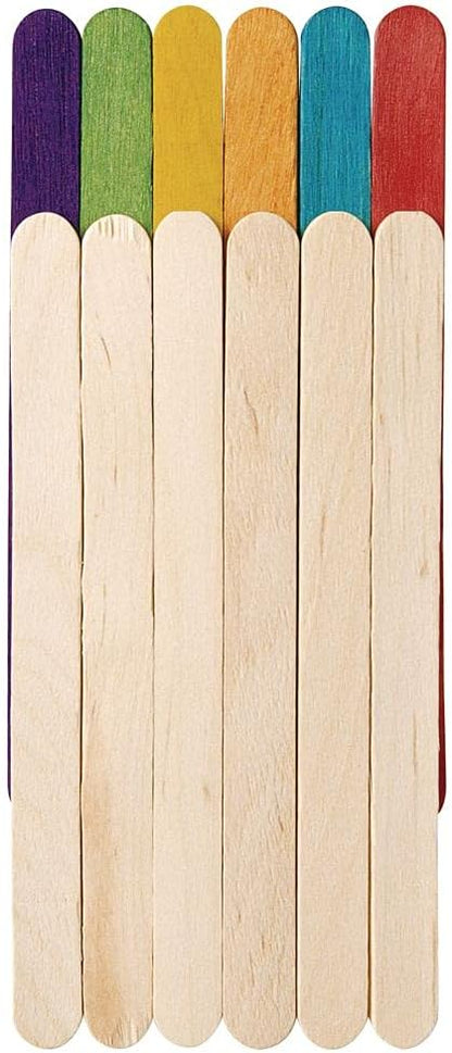 Colorations Regular Natural Wood Craft Sticks, Popsicle Sticks, 1000 Pieces, All Natural, 4 inches x 3/8 inch, Arts & Crafts, STEM, STEAM, Bulk Pack
