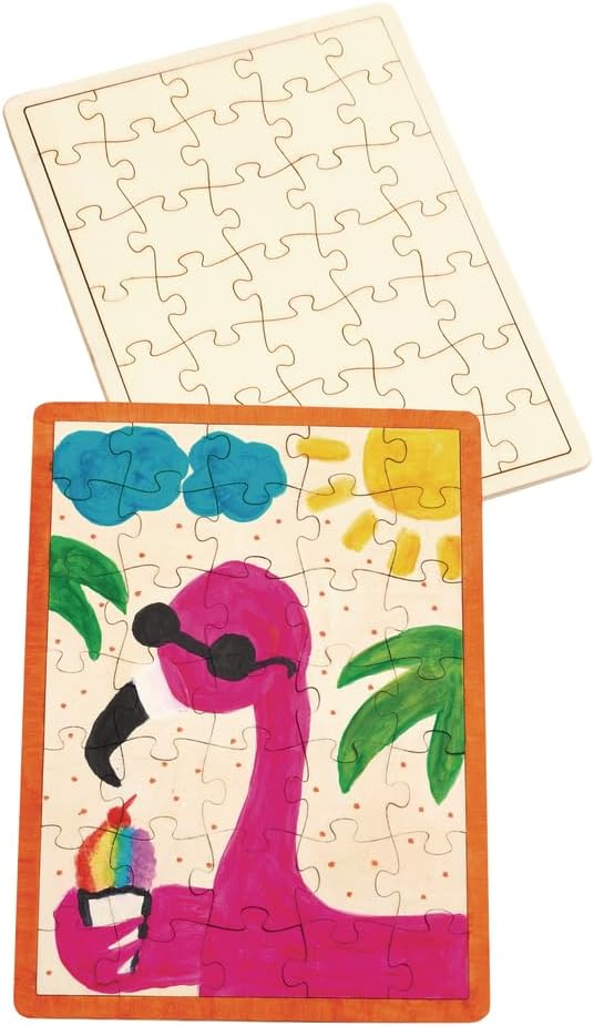 Decorate Your Own Wooden Tray Puzzle Set of 6, Decorate Your Own Wooden Puzzle, Kids Craft, Puzzles for Children, Blank Wooden Jigsaw, Unfinished Jigsaw, Wooden Craft Puzzle to Decorate