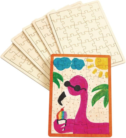 Decorate Your Own Wooden Tray Puzzle Set of 6, Decorate Your Own Wooden Puzzle, Kids Craft, Puzzles for Children, Blank Wooden Jigsaw, Unfinished Jigsaw, Wooden Craft Puzzle to Decorate