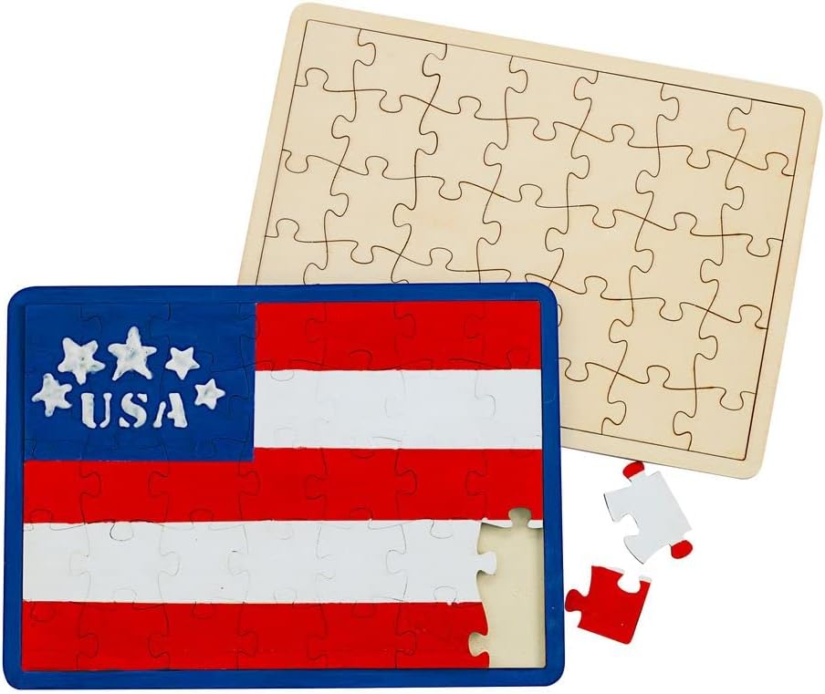 Decorate Your Own Wooden Tray Puzzle Set of 6, Decorate Your Own Wooden Puzzle, Kids Craft, Puzzles for Children, Blank Wooden Jigsaw, Unfinished Jigsaw, Wooden Craft Puzzle to Decorate