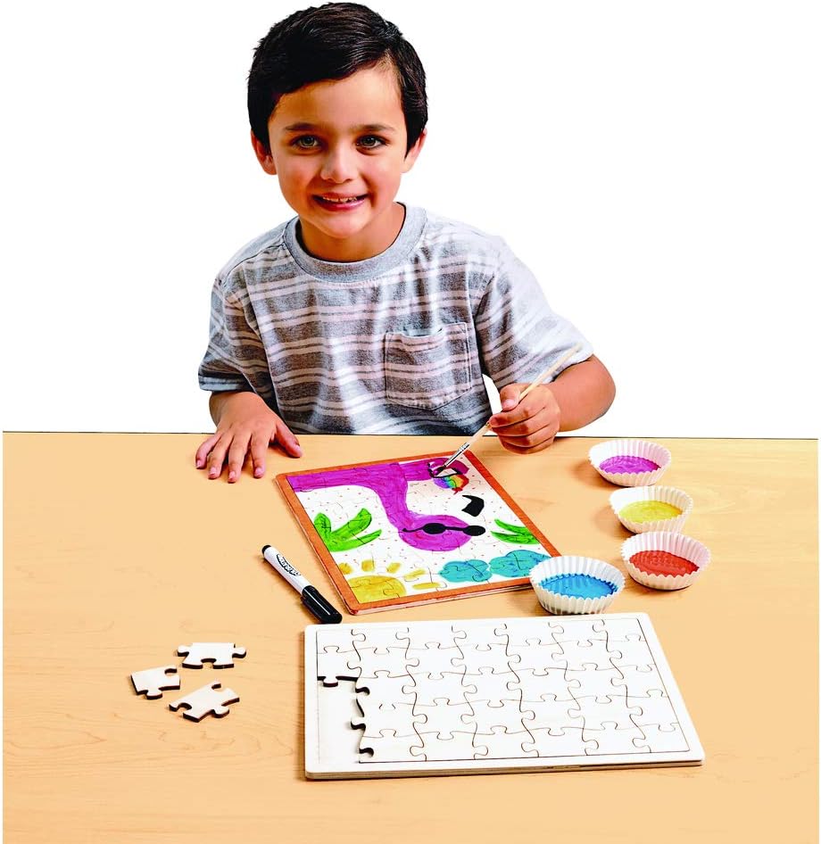 Decorate Your Own Wooden Tray Puzzle Set of 6, Decorate Your Own Wooden Puzzle, Kids Craft, Puzzles for Children, Blank Wooden Jigsaw, Unfinished Jigsaw, Wooden Craft Puzzle to Decorate