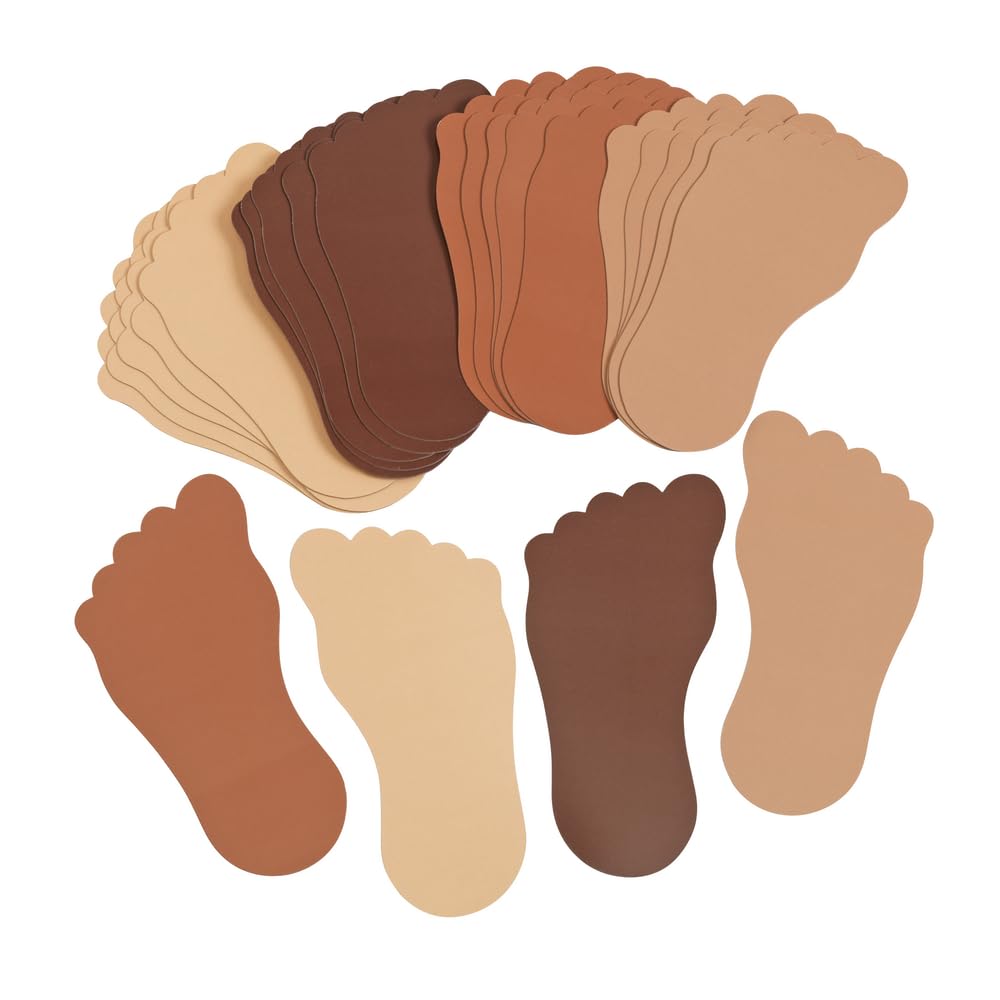 Colorations Colors Like Me Feet, Set of 24, 4 Colors, Glossy Cardstock Feet Shapes