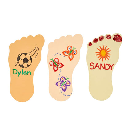 Colorations Colors Like Me Feet, Set of 24, 4 Colors, Glossy Cardstock Feet Shapes