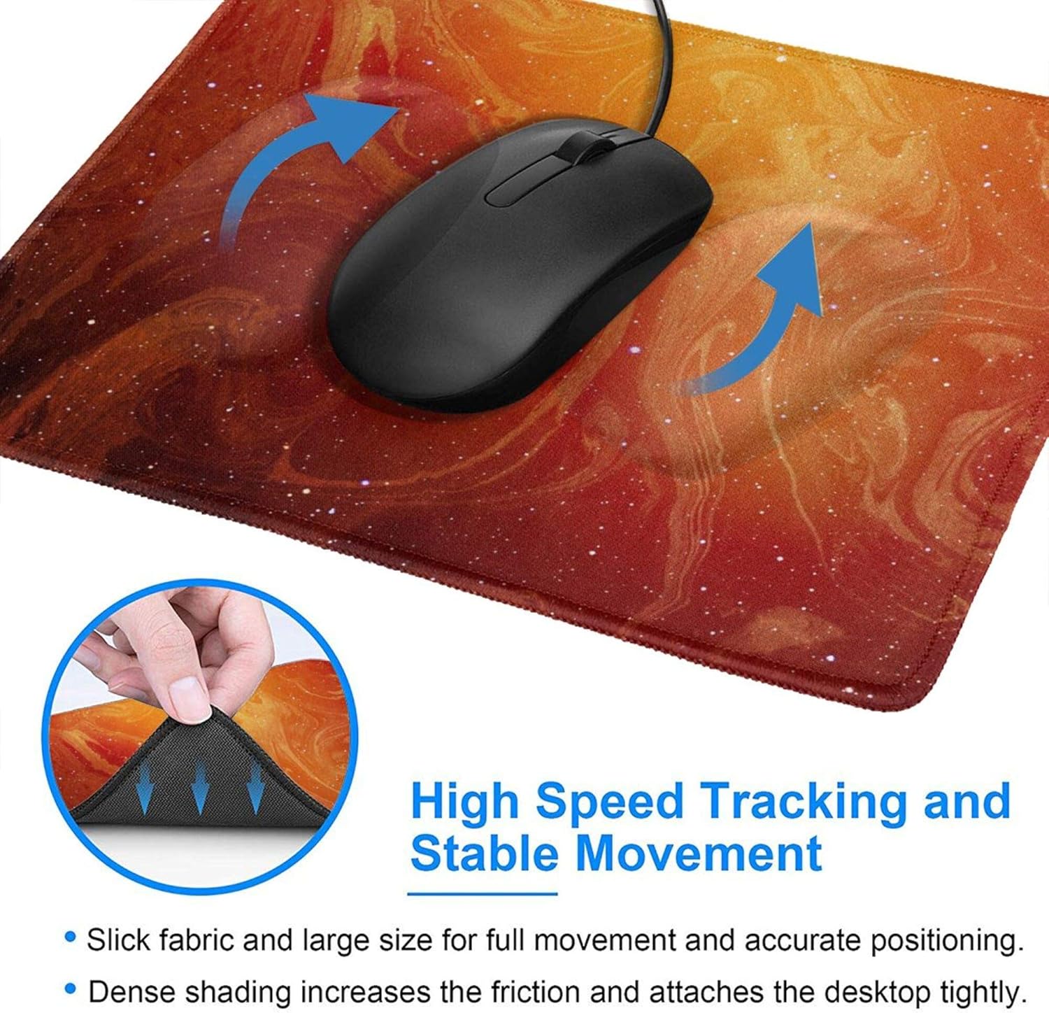 Mouse Pad Extended Mouse Pad Non-Slip Rubber Base Mouse Pads for Computers Laptop Office Desk Accessories Star Galaxy Nebula Mouse Pad