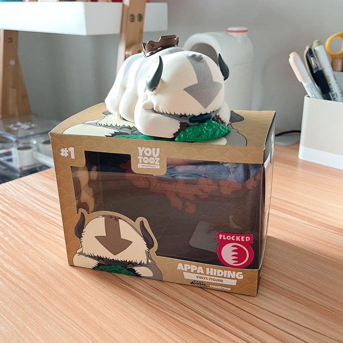 You Tooz Appa Hiding Flocked Vinyl Figure, Collectible Avatar The Last Airbender Appa Hiding Vinyl with Custom Art Packaging