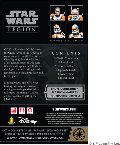 Atomic Mass Games | Star Wars Legion: Clone Commander Cody Expansion | Miniatures Game | Ages 14+ | 2 Players | 90 Minutes Playing Time