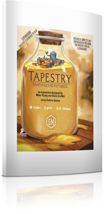 Stonemaier Games Tapestry: Fantasies & Futures - Expansion, Strategy Building Game, Ages 14+, 1-5 Players, 90-120 MIn