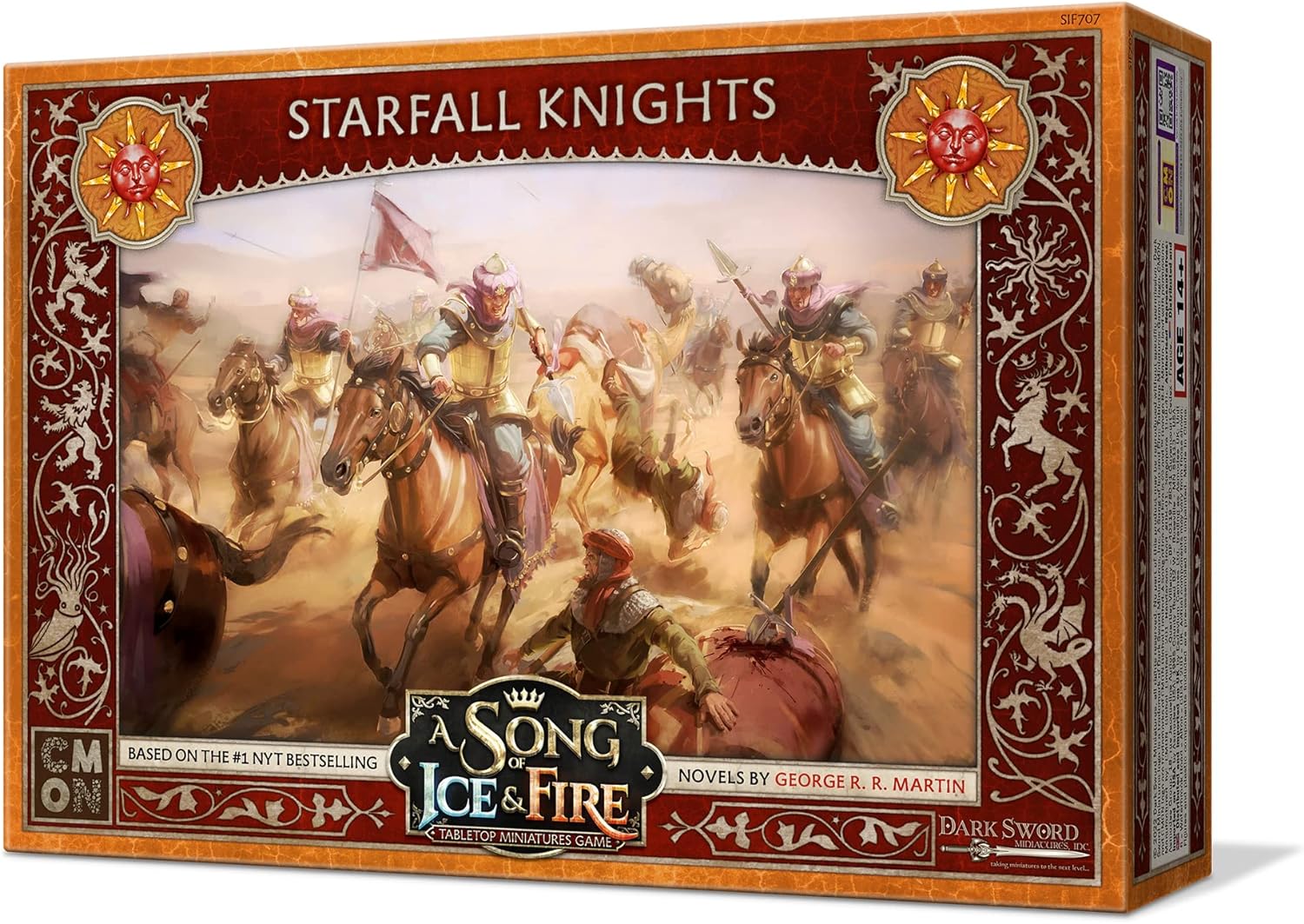 CMON A Song of Ice and Fire Tabletop Miniatures Game Starfall Knights Unit Box - Elite Warriors of House Martell, Strategy Game for Adults, Ages 14+, 2+ Players, 45-60 Minute Playtime, Made by CMON