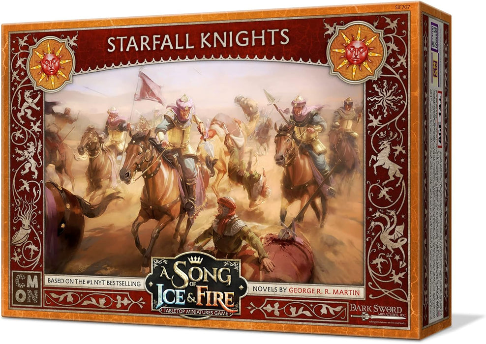 CMON A Song of Ice and Fire Tabletop Miniatures Game Starfall Knights Unit Box - Elite Warriors of House Martell, Strategy Game for Adults, Ages 14+, 2+ Players, 45-60 Minute Playtime, Made by CMON