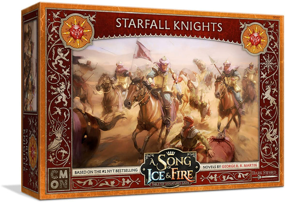 CMON A Song of Ice and Fire Tabletop Miniatures Game Starfall Knights Unit Box - Elite Warriors of House Martell, Strategy Game for Adults, Ages 14+, 2+ Players, 45-60 Minute Playtime, Made by CMON