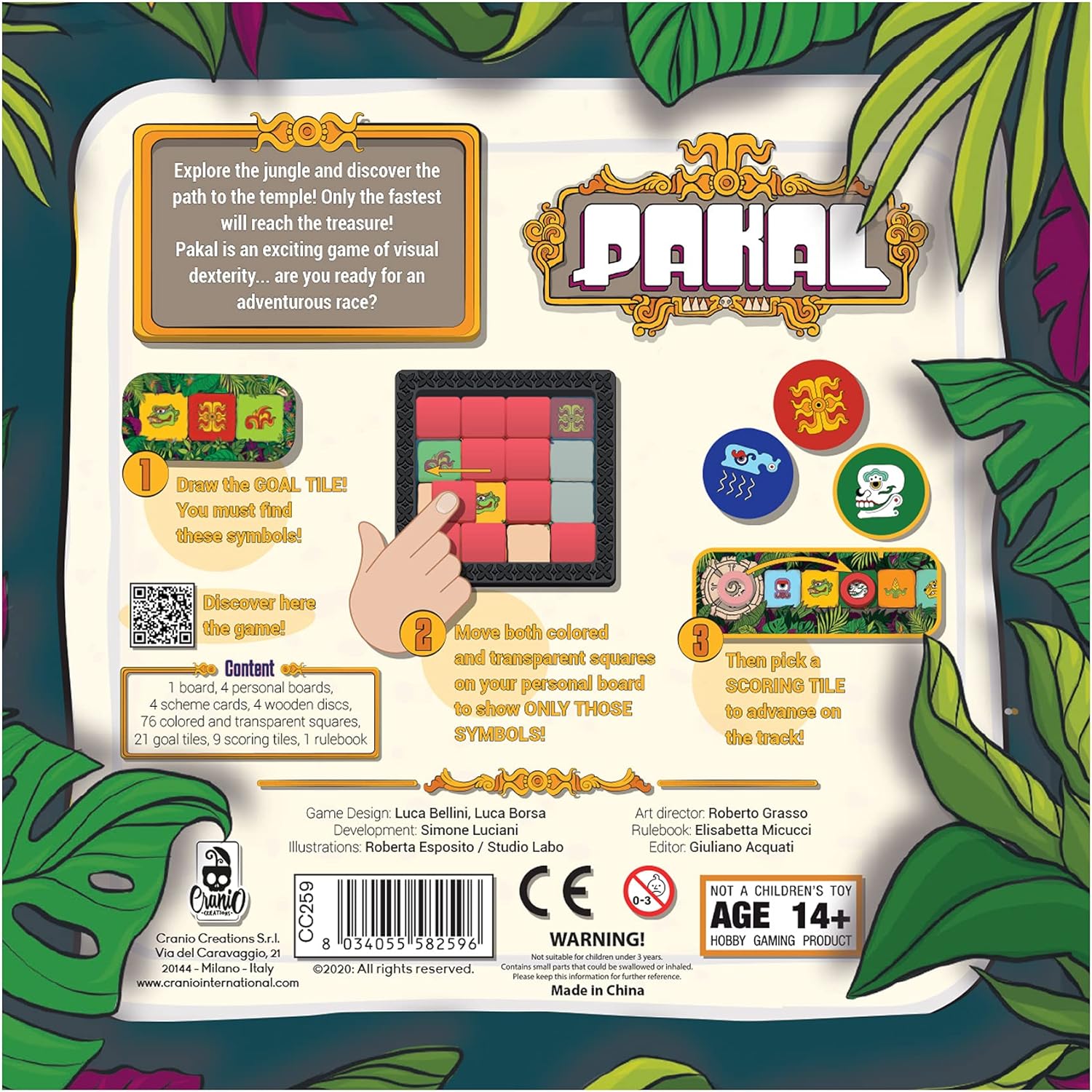 Pakal Board Game, Family Board Game, Board Game for Adults and Family, Adventure Board Game, Ages 8+, for 2 to 4 Players, Average Playtime 20 Minutes, Made by (CC259
