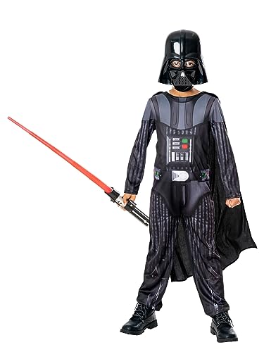 OWK - DARTH VADER WITH NON-LIGHT UP LIGHTSABER CHILD COSTUME - FANCY DRESS COSTUME (SIZE: 3-4)