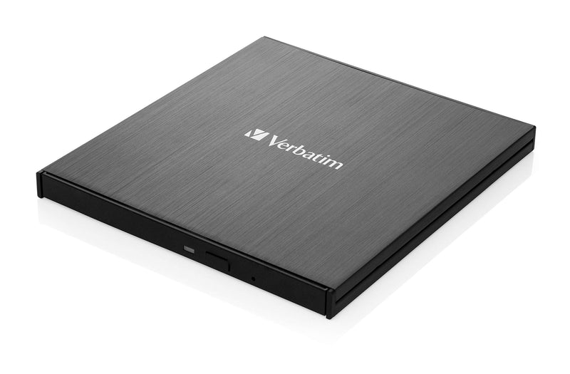 VERBATIM Slimline grabador de Blu-ray compacta I USB 3.2 Gen 1 con conexión USB-C I Grabadora y Reproductor I Ultra HD 4K I I Unidad externa I negro