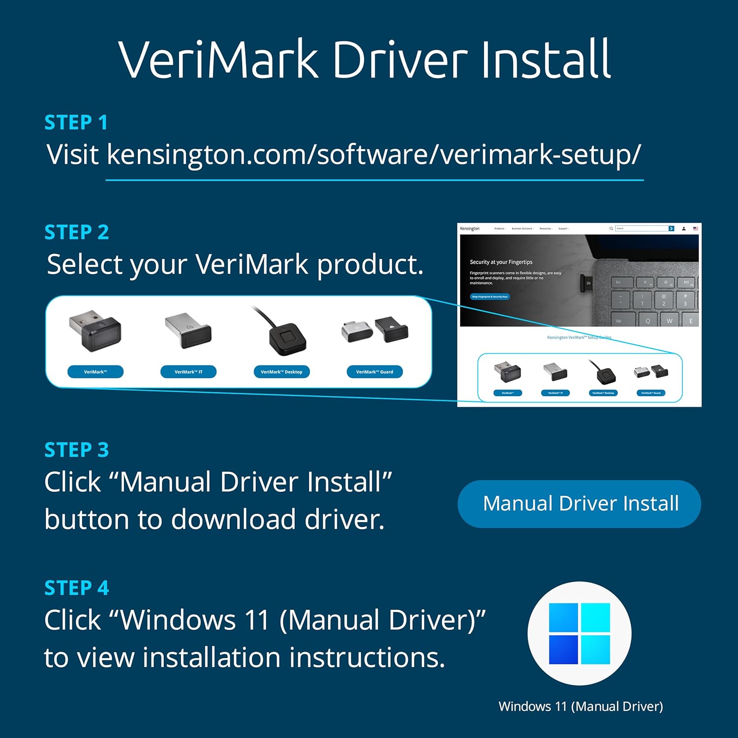 Kensington Fingerprint Key -VeriMark Guard USB-C Fingerprint Key, Biometric Key for Laptops, Tablets, iPads, & Notebooks - Protects Laptop & Supports Windows, Chrome, macOS and iOS (K64709WW), Silver