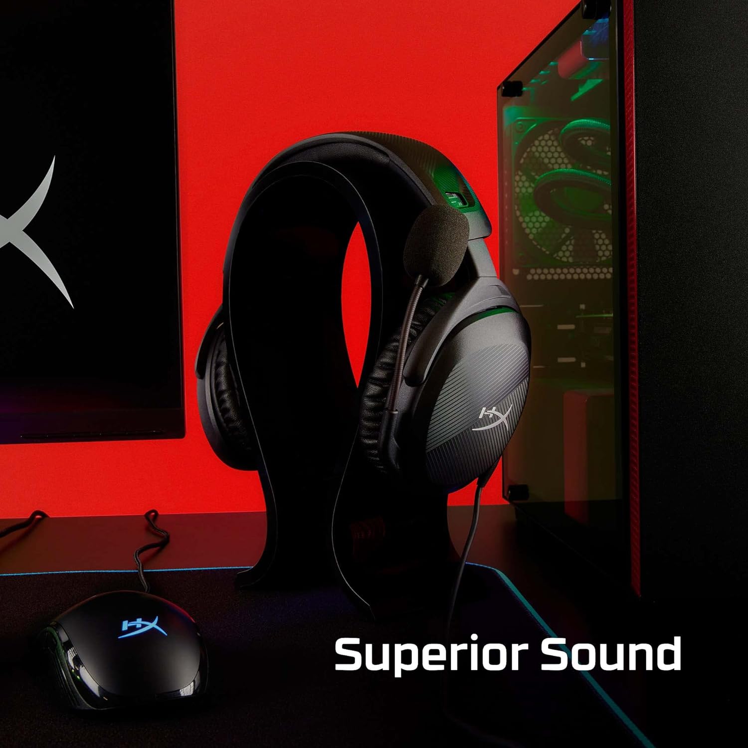 HYPERX 519T1AA Cloud Stinger 2 – Lightweight over-ear headset with mic, Swivel-to-mute function, 50mm drivers, PC Compatible
