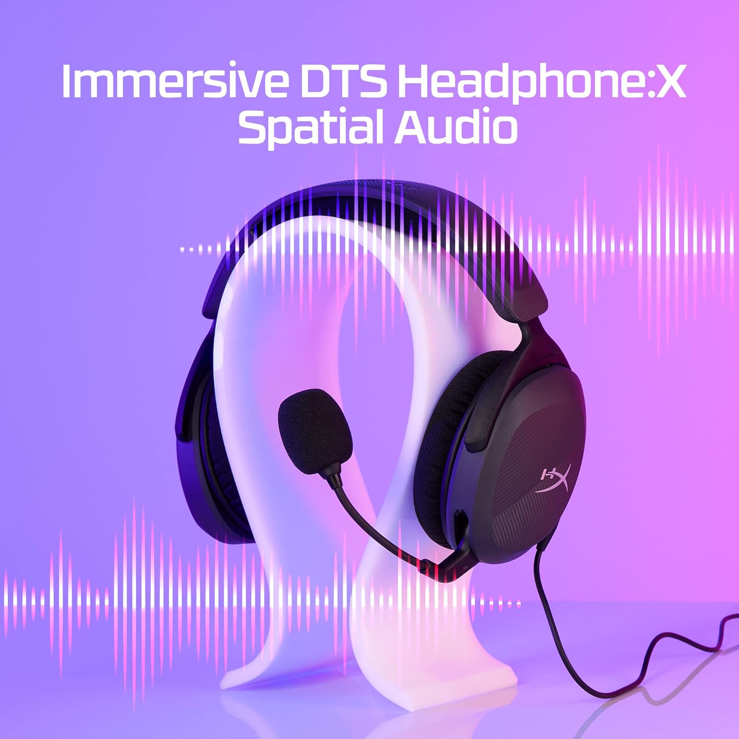 HYPERX Cloud Stinger 2 Core Lightweight PC Gaming Headphones with Rotating Microphone to Mute with Sound DTS Headphone:X Spatial Audio, 40mm Drivers