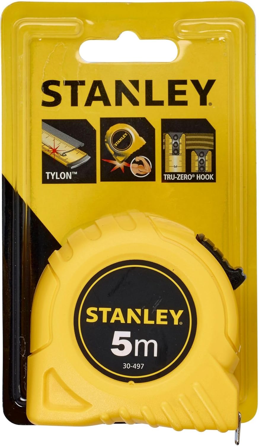 Stanley 1-30-497 Tape Measure, Yellow/Black, 5 m/19 mm