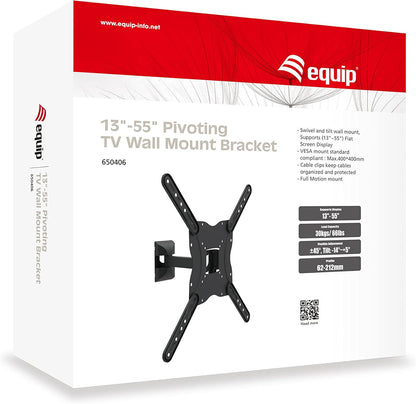 Equip Wall Mount for Flat Screen, Black, 55"