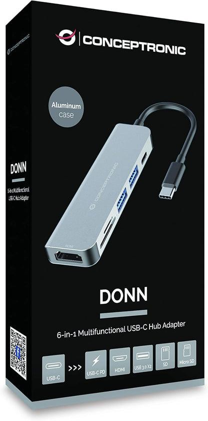 Conceptronic USB 3.2 Interface Hub, Multicolor, One Size (DONN02G