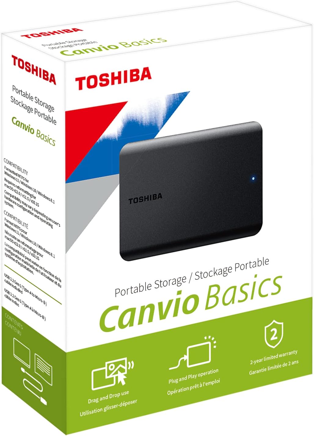 Toshiba CANVIO Basics 2.5 4TB Black