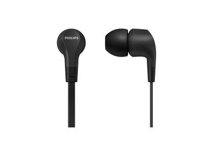 PHILIPS Audio In-Ear Headphones E1105BK/00 With In-Line Remote Control (8.6-Mm Neodymium Drivers, Powerful Bass, Clear Sound, Comfortable Fit