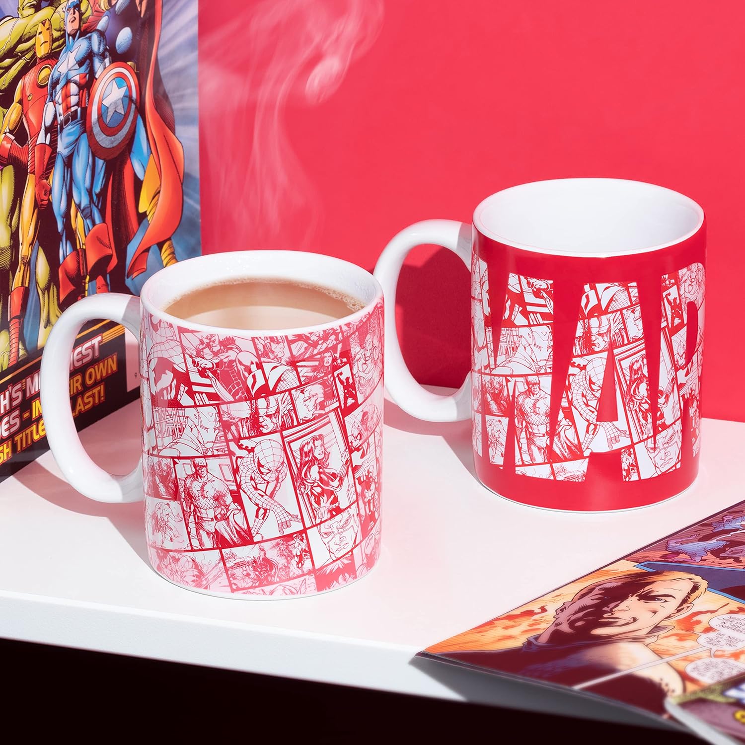 Paladone Marvel Logo Heat Change Mug | Officially Licensed Superhero Merchandise, Multicolored, PP7979MC