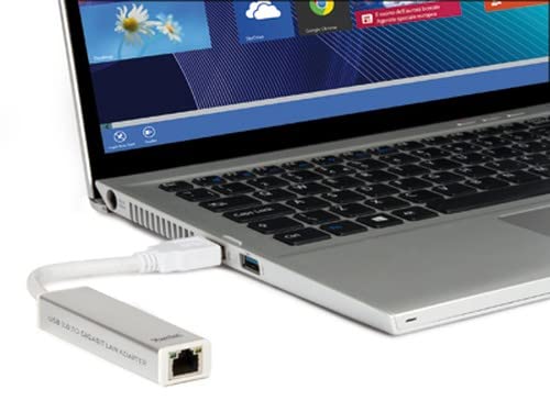 Hamlet HNU3GIGA adaptador y tarjeta de red Ethernet 1000 Mbit/s - Accesorio de red (Alámbrico, USB, Ethernet, 1000 Mbit/s, Blanco