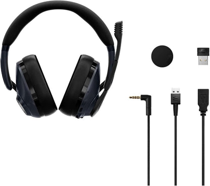 EPOS H3Pro Hybrid Gaming Headset with Microphone for PC, Enhanced Noise-Cancellation, Adjustable, Smart Button Audio Mixing with Bluetooth and Gaming Suite, Surround Sound, (Sebring) Midnight Blue
