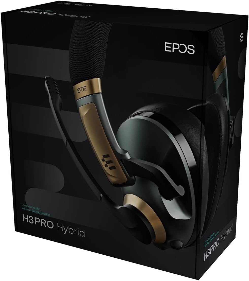 EPOS H3Pro Hybrid Gaming Headset with Microphone for PC, Enhanced Noise-Cancellation, Adjustable, Smart Button Audio Mixing with Bluetooth and Gaming Suite, Surround Sound, (Green) Racing Green
