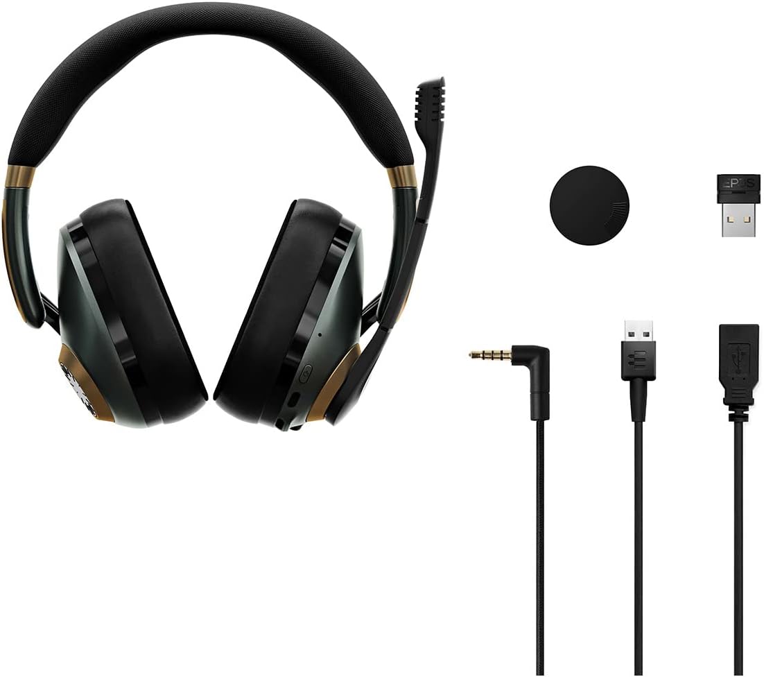 EPOS H3Pro Hybrid Gaming Headset with Microphone for PC, Enhanced Noise-Cancellation, Adjustable, Smart Button Audio Mixing with Bluetooth and Gaming Suite, Surround Sound, (Green) Racing Green