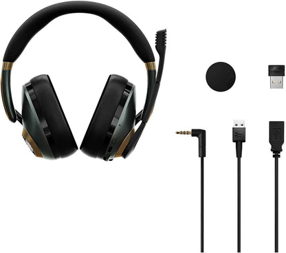 EPOS H3Pro Hybrid Gaming Headset with Microphone for PC, Enhanced Noise-Cancellation, Adjustable, Smart Button Audio Mixing with Bluetooth and Gaming Suite, Surround Sound, (Green) Racing Green