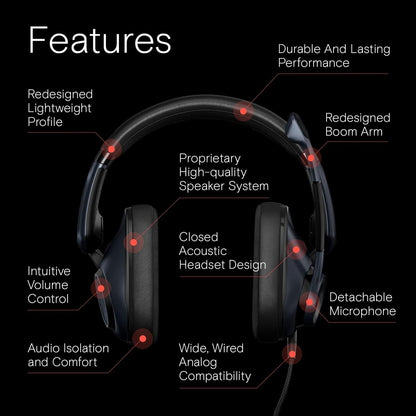 EPOS H6Pro - Closed Acoustic Gaming Headset with Mic, Over-Ear Headset, Lightweight, Lift-to-Mute - Xbox Headset - PS4 Headset - PS5 Headset - PC/Windows Headset - Gaming Accessories (Sebring), Black