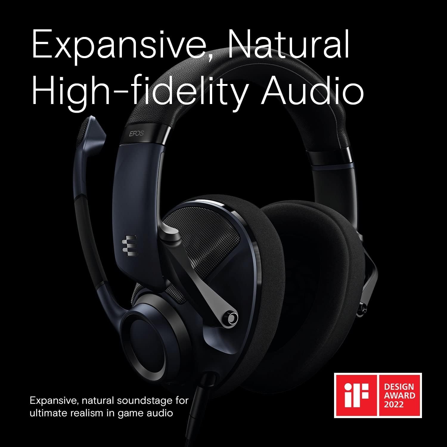 EPOS H6Pro - Open Acoustic Gaming Headset with Mic, Lightweight Headband, Comfortable & Durable Design, Xbox Headset, PS4 Headset, PS5 Headset, PC/Windows Headset - Gaming Accessories (Sebring