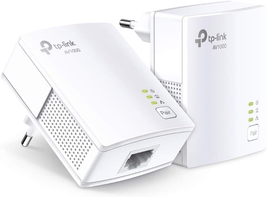 TP-Link 1000Mbps Powerline, Fiber Powerline Socket with 1 Gigabit Ethernet Port, Powerline Box Kit of 2 - Ideal Solution to Enjoy Multi-TV Service at Home TL-PA7017 KIT